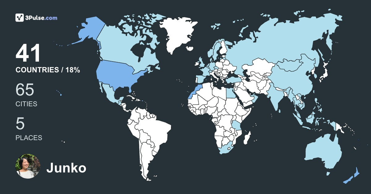 Junko Tanaka's Travel Map Image