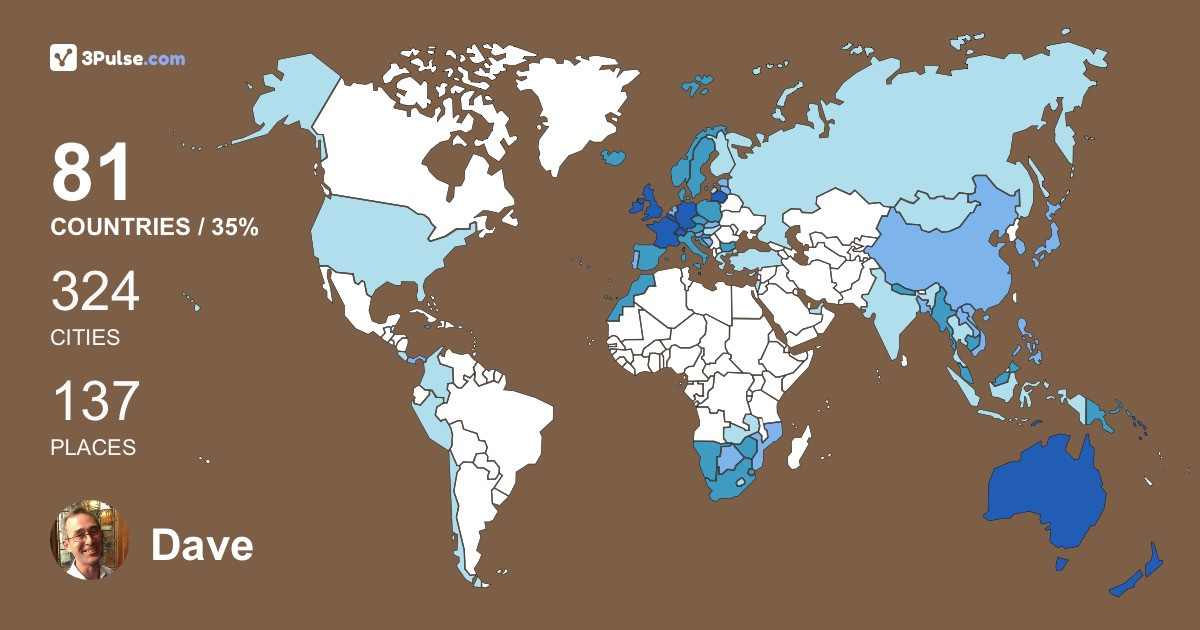 Dave Patten's Travel Map Image