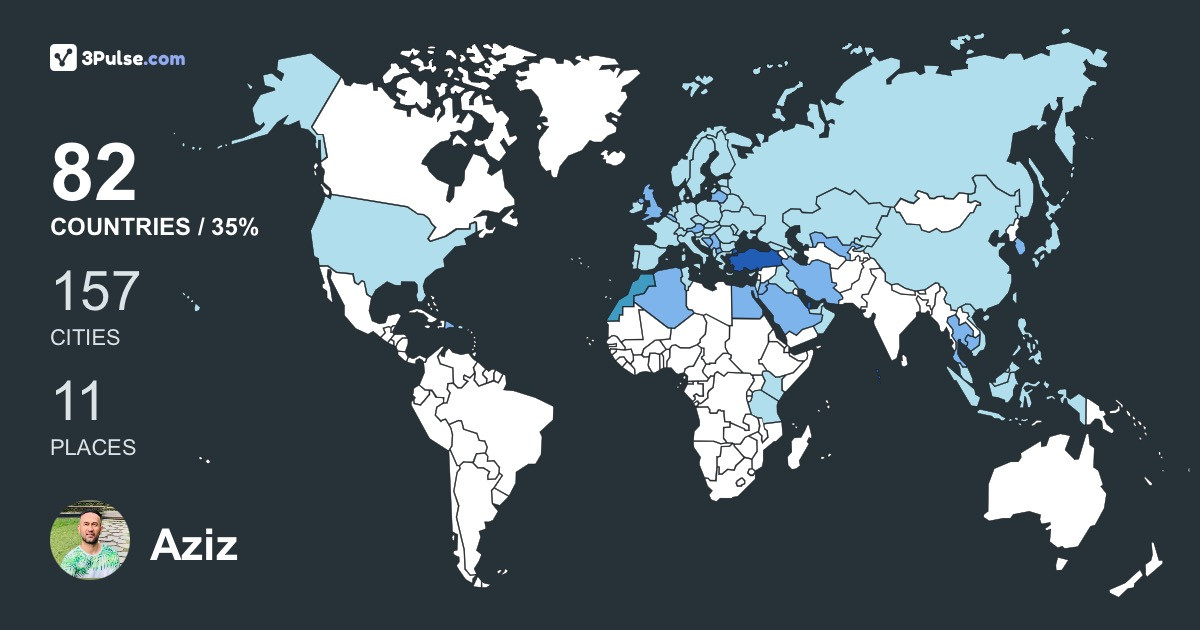 Aziz Ozturk's Travel Map Image