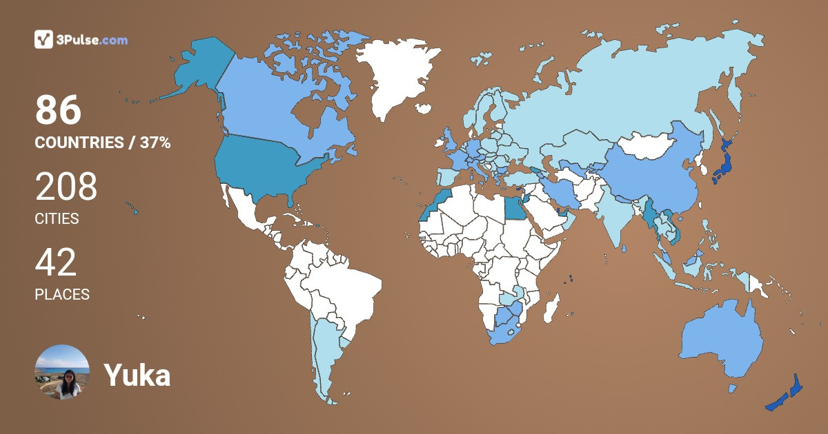Изображение Карты путешествий Yuka Kumatoridani