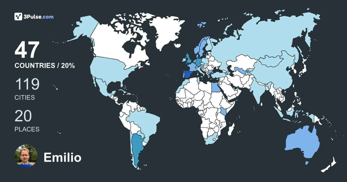 Emilio González Sánchez's Travel Map Image