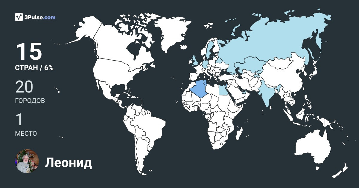Леонид Свечников's Travel Map Image