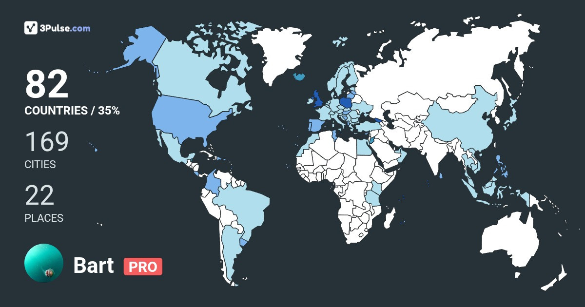 Изображение Карты путешествий Bart Debiec