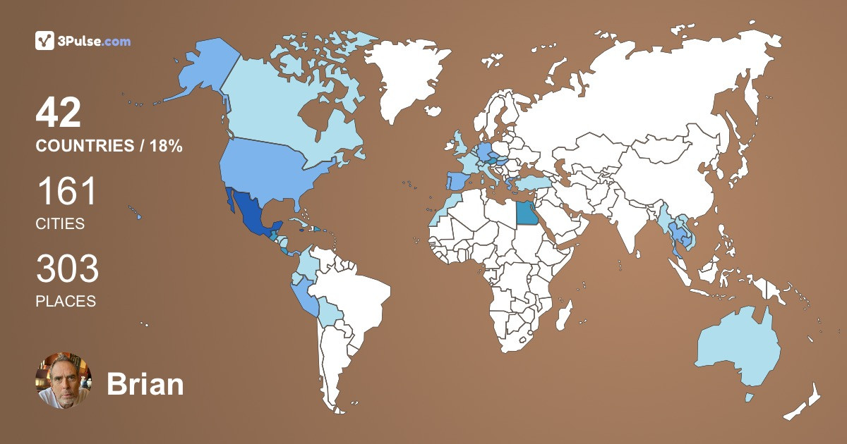 Brian McCarthy's Travel Map Image