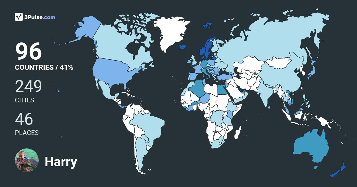 Harry Iversen's Travel Map Image