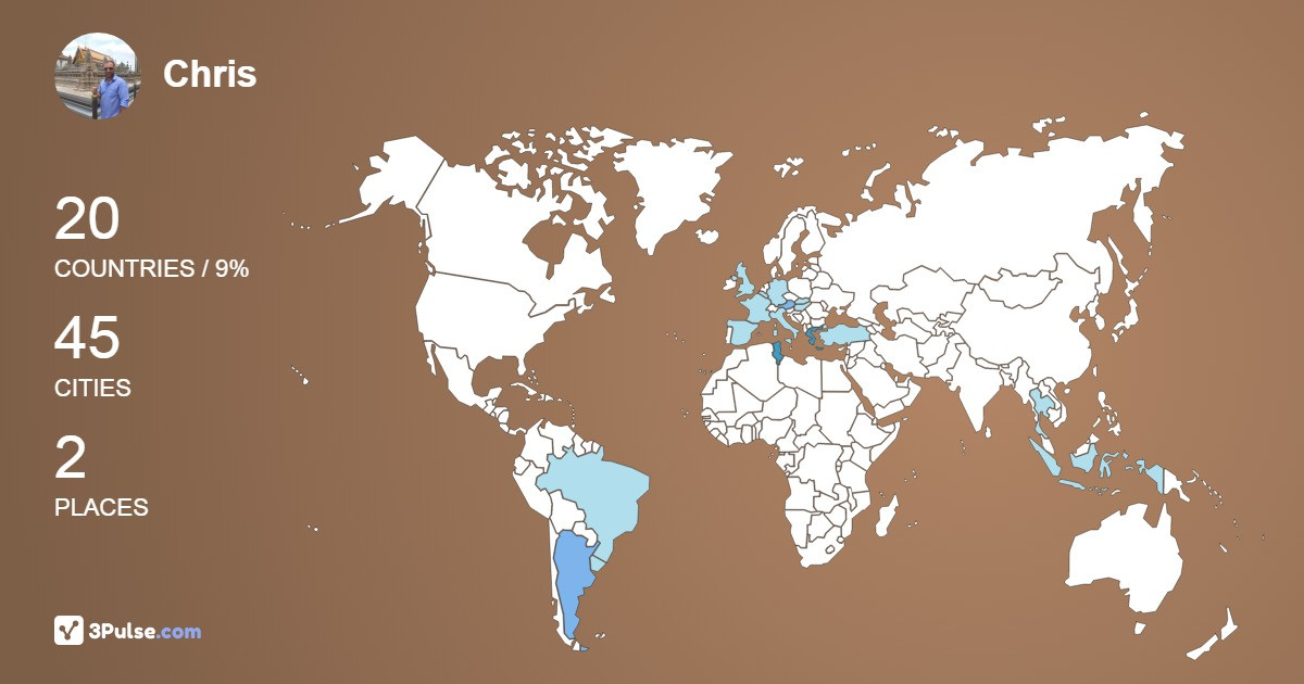 Chris Chris's Travel Map Image