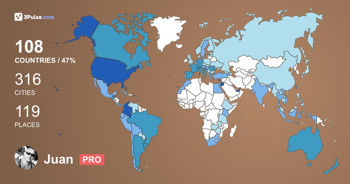 Juan Mesa's Travel Map Image