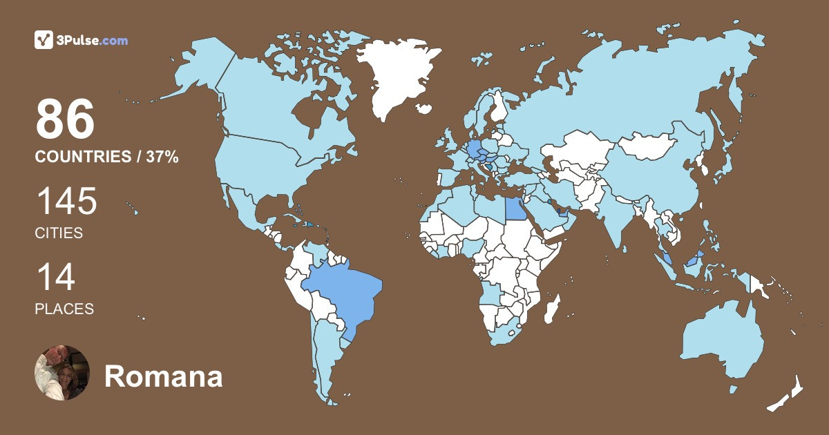 Romana Cvjetic's Travel Map Image