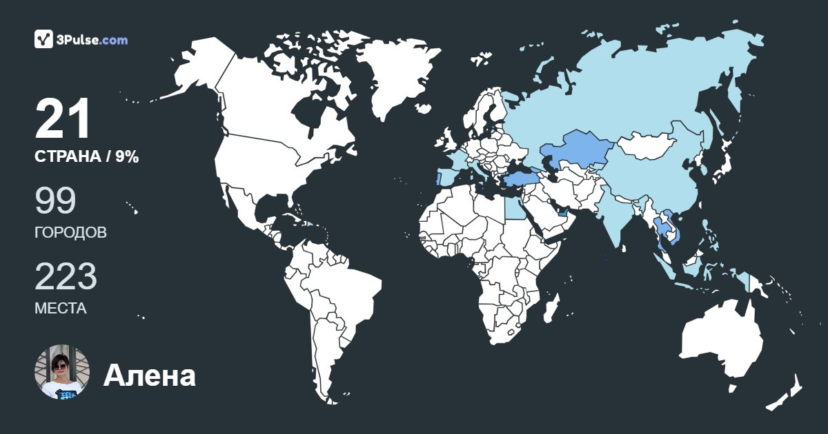 Алена Смирнова's Travel Map Image