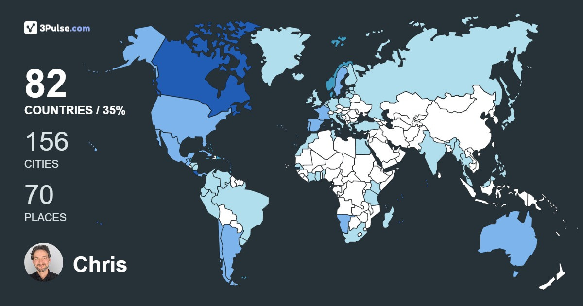 Chris Churchill's Travel Map Image