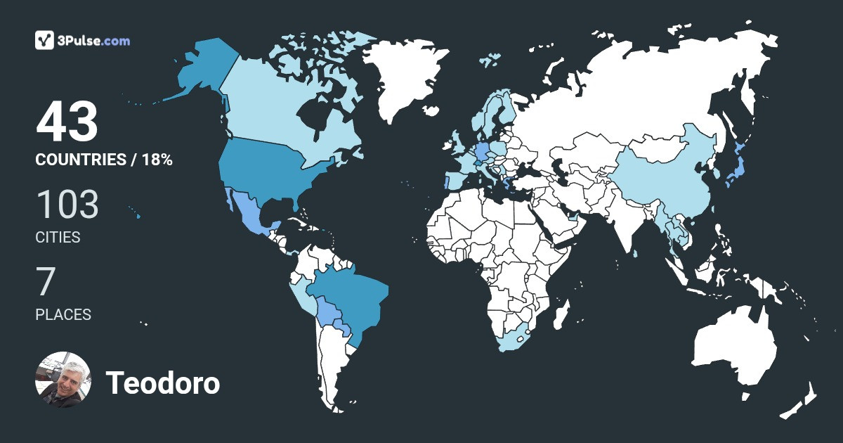 Teodoro Saraiva Filho's Travel Map Image
