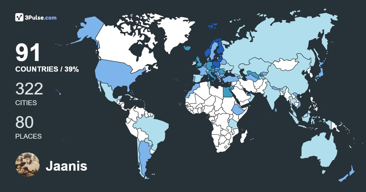Jaanis Ilves's Travel Map Image