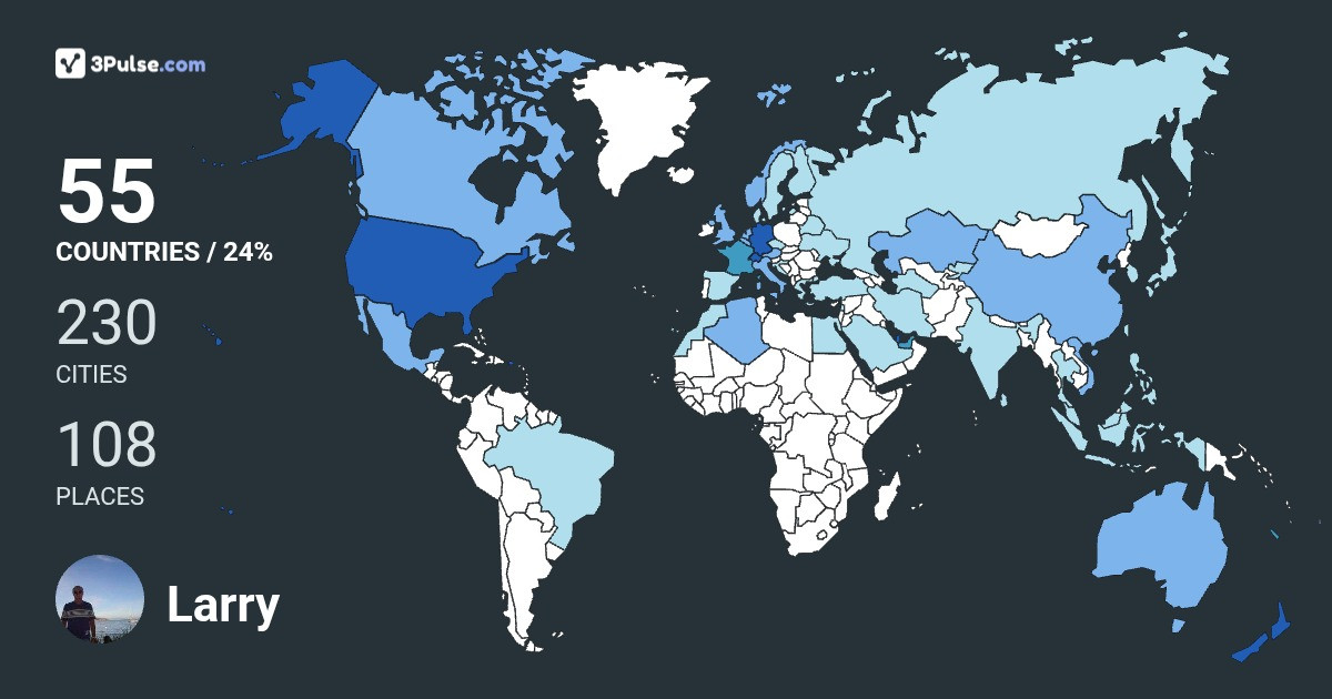 Larry Borman's Travel Map Image