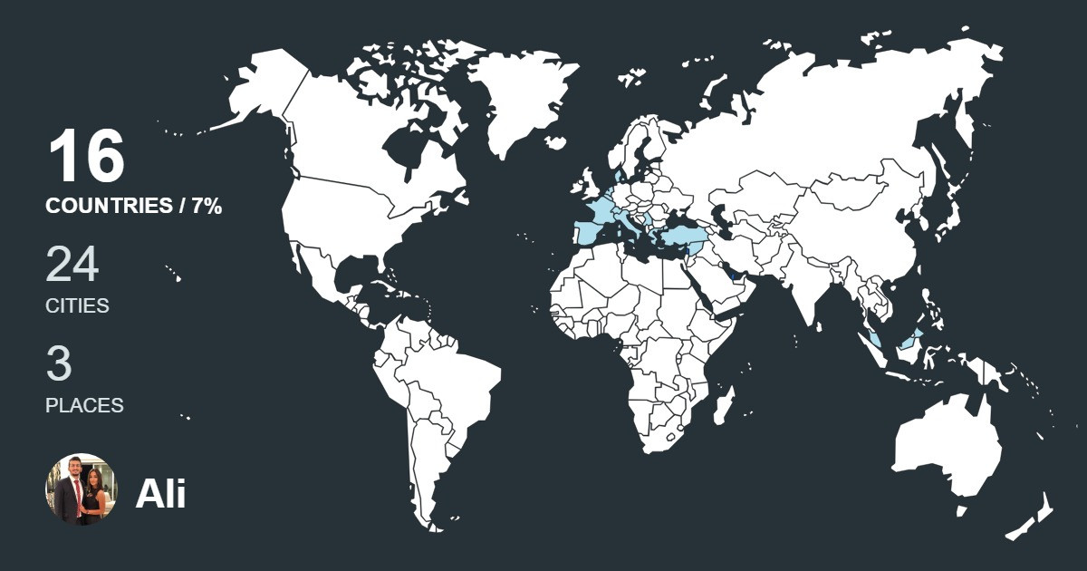 Ali B. El Mokdad's Travel Map Image