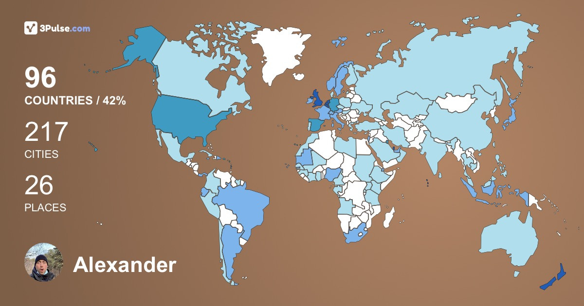 Alexander Case's Travel Map Image
