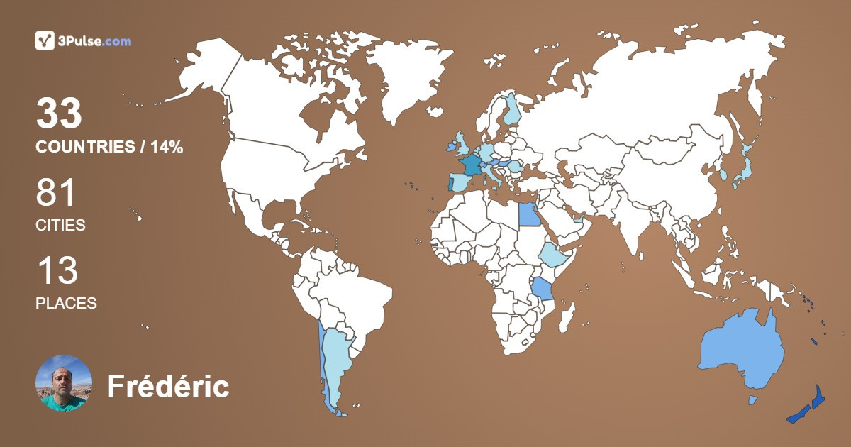 Frédéric Durr's Travel Map Image