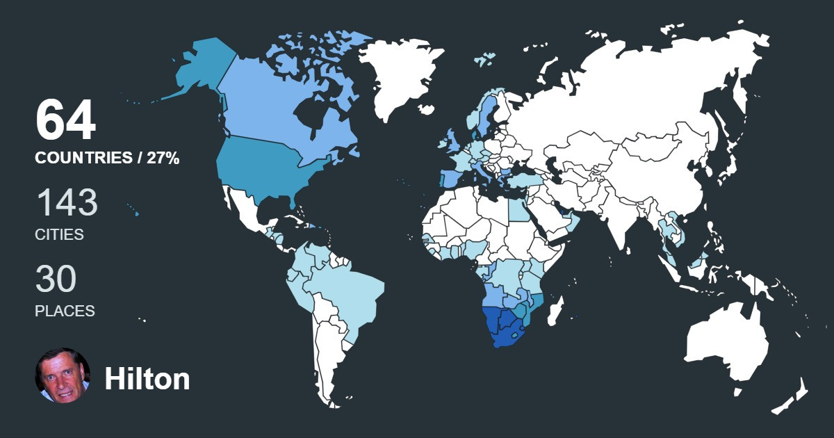 Hilton Johnson's Travel Map Image