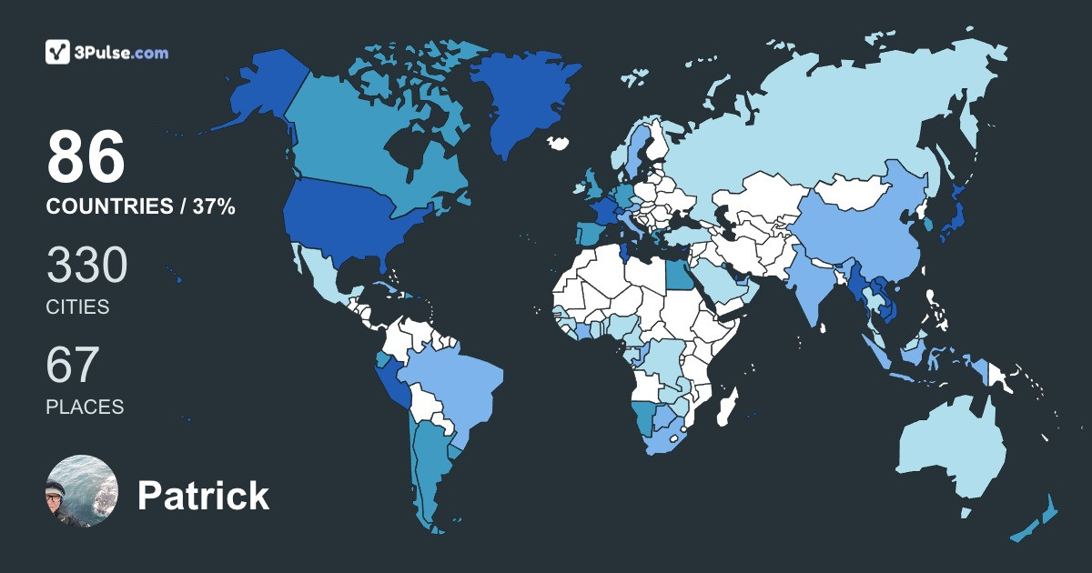 Изображение Карты путешествий Patrick Vertongen