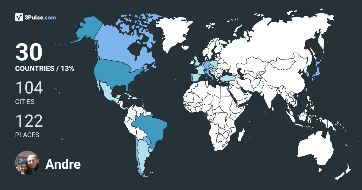 Andre Klein's Travel Map Image