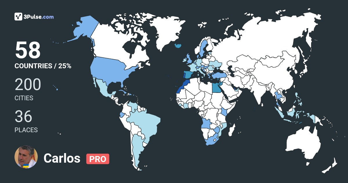 Carlos Carmo's Travel Map Image