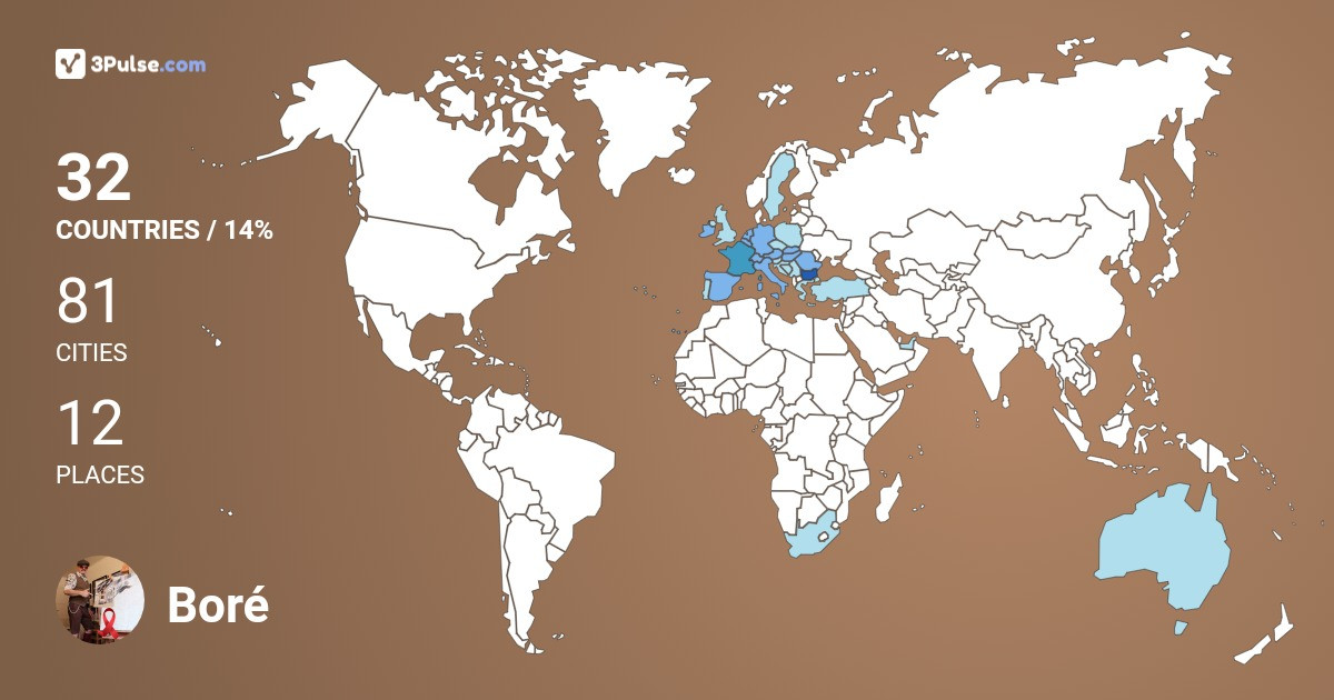 Boré Ivanoff's Travel Map Image