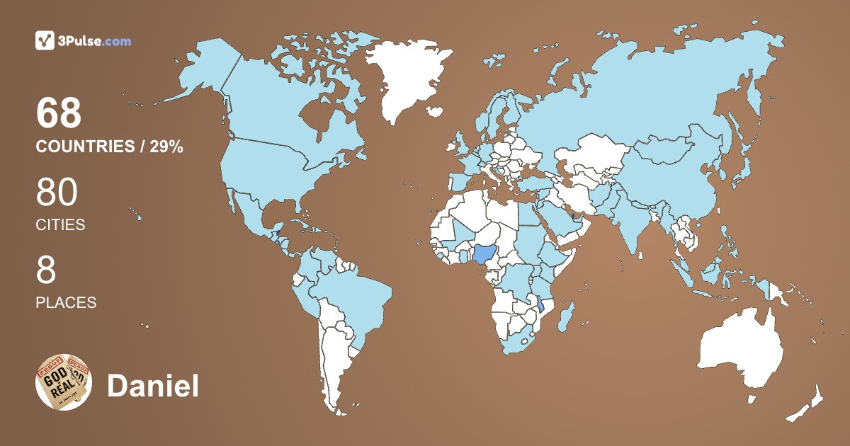 Daniel King's Travel Map Image