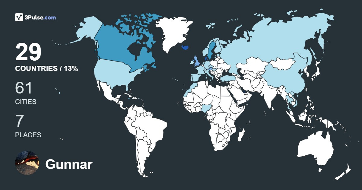 Изображение Карты путешествий Gunnar Magnússon