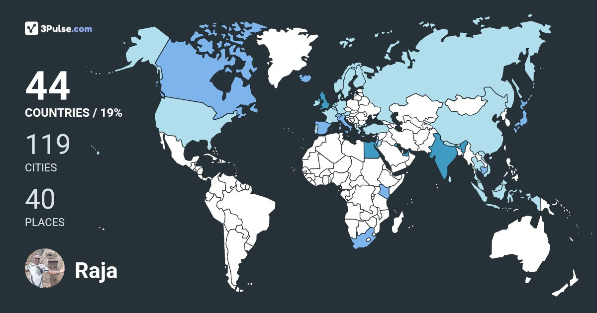 Изображение Карты путешествий Raja Thirunavukarasu