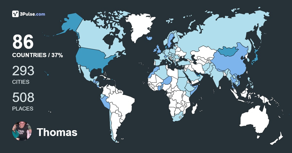 Thomas Kraemer's Travel Map Image
