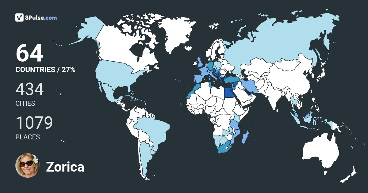 Zorica Stanojevic's Travel Map Image