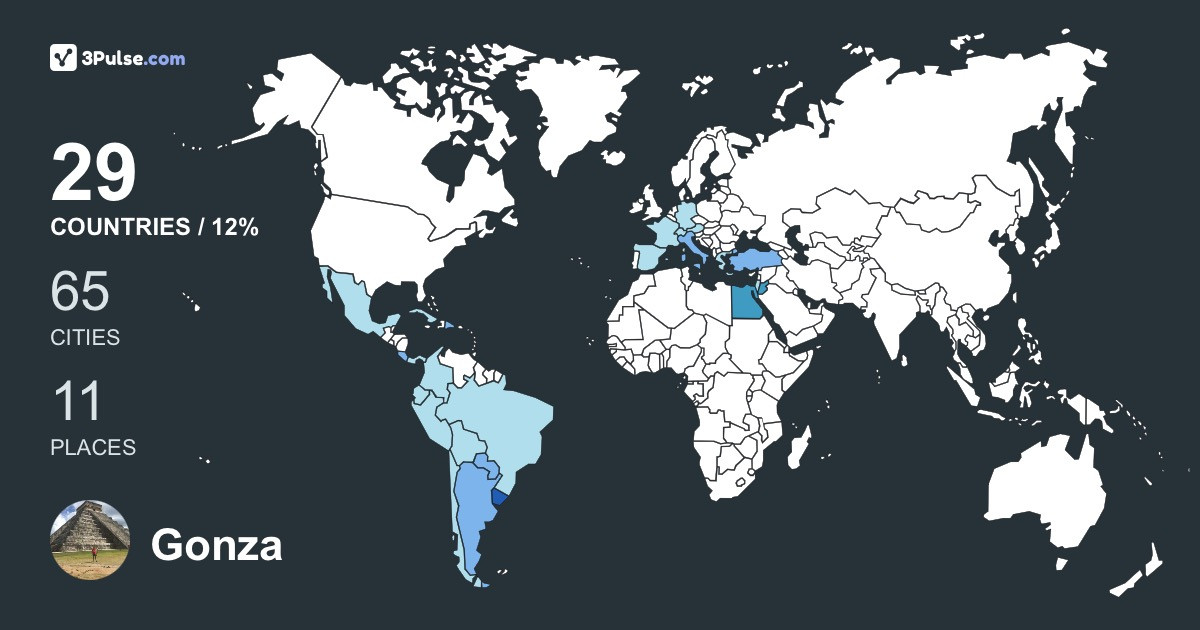 Gonza Rodriguez Moreira's Travel Map Image