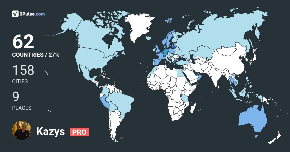 Kazys Kazys's Travel Map Image