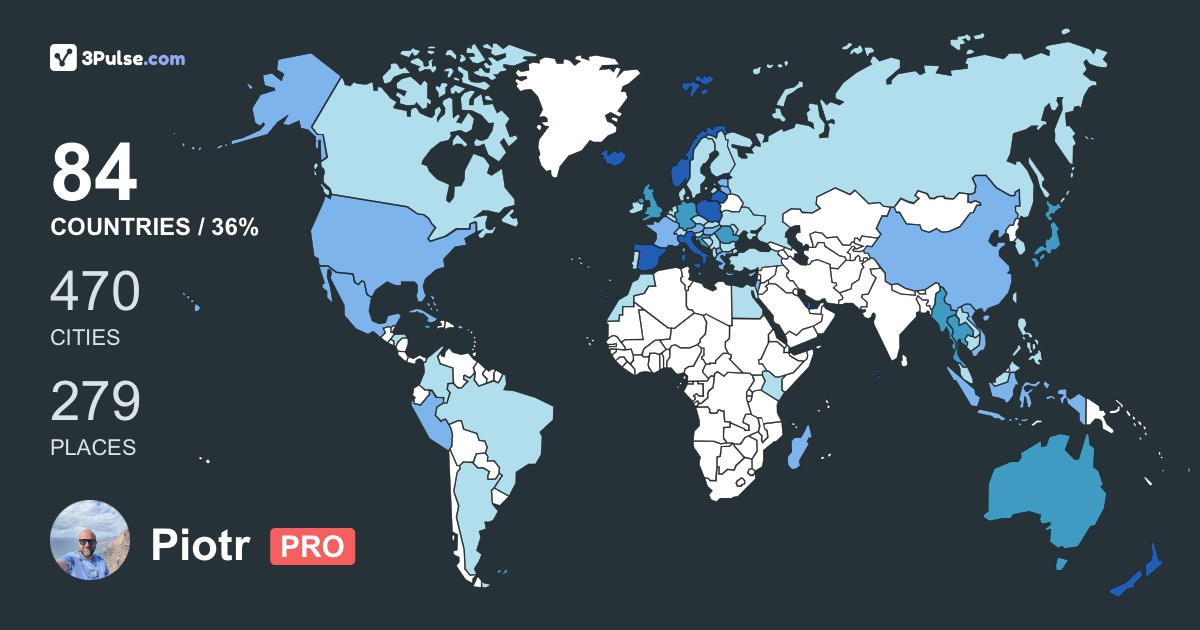 Piotr Pan's Travel Map Image