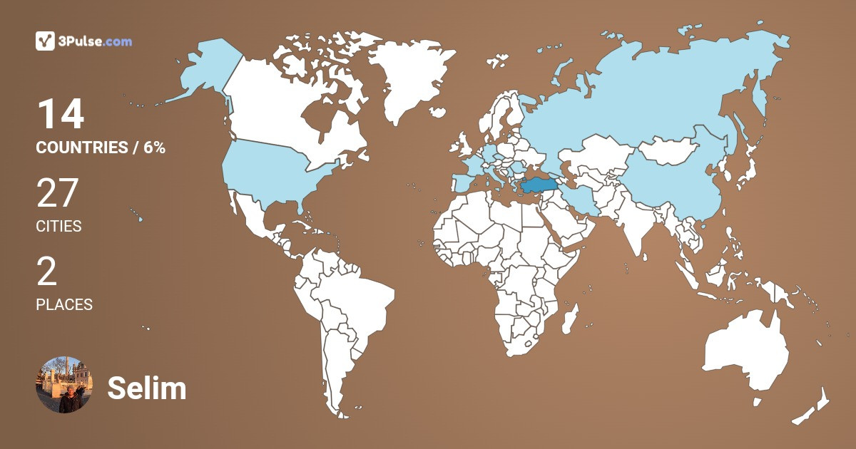 Selim BlackSea's Travel Map Image