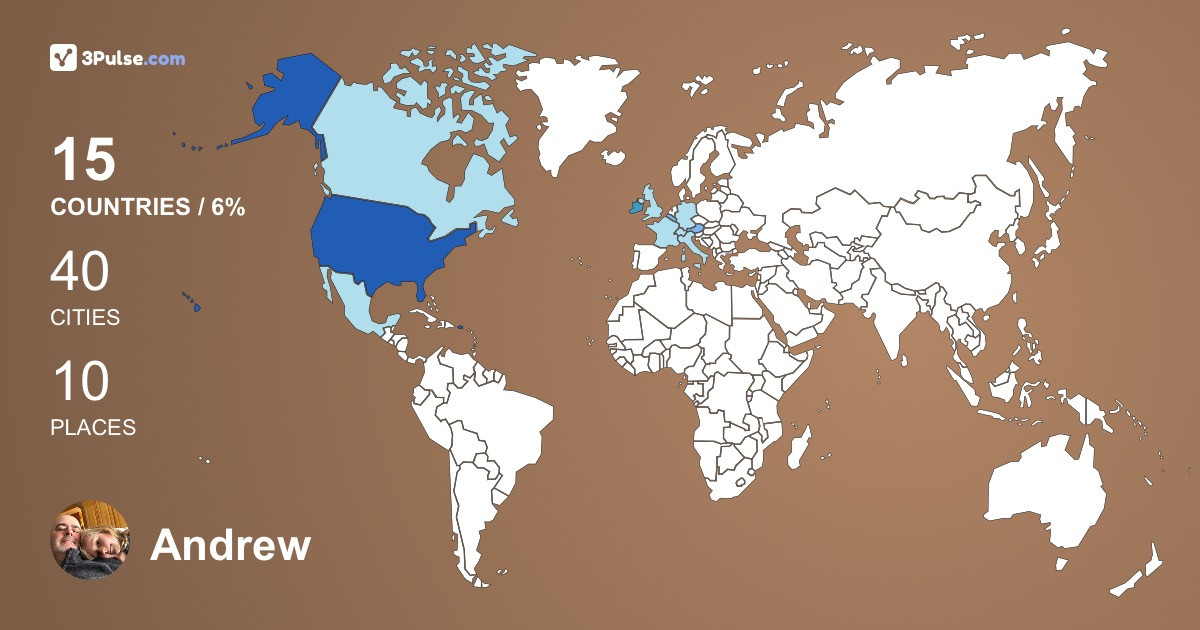 Andrew Weiss's Travel Map Image
