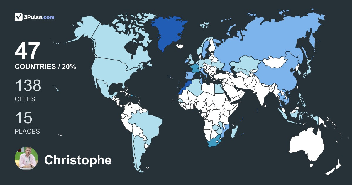 Christophe Boulanger's Travel Map Image