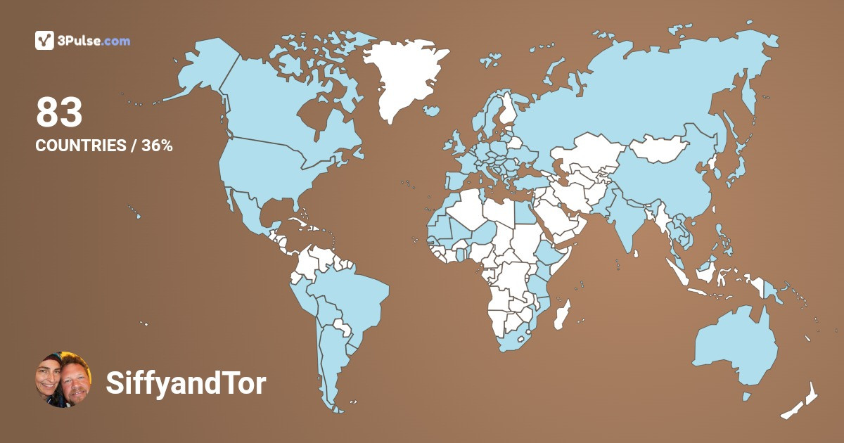 SiffyandTor Torkildson's Travel Map Image