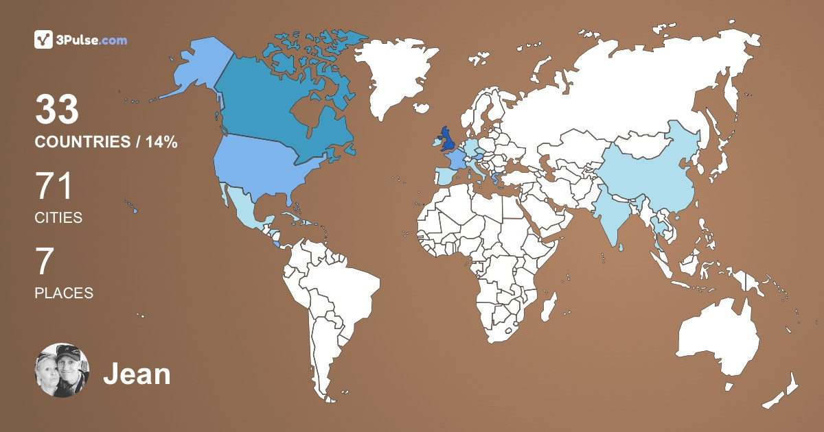 Jean Prichard's Travel Map Image