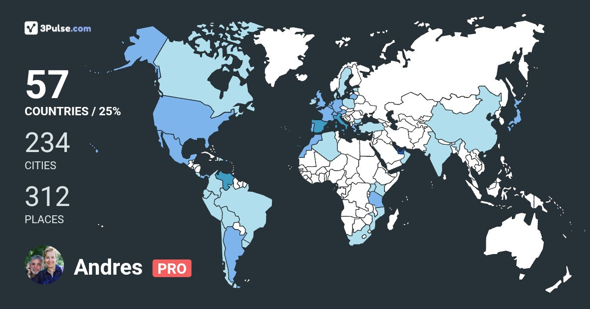 Andres Carr's Travel Map Image