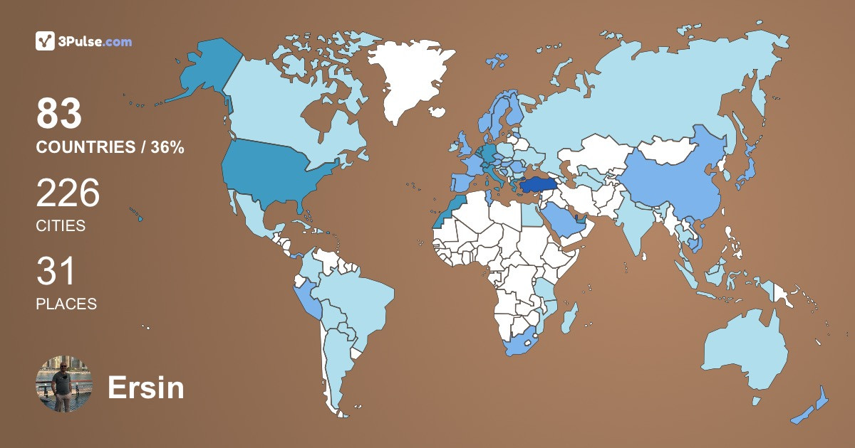 Ersin Seyhan's Travel Map Image