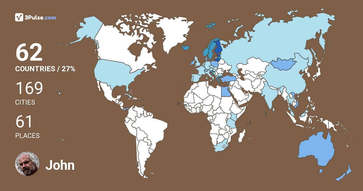 John Pagni's Travel Map Image