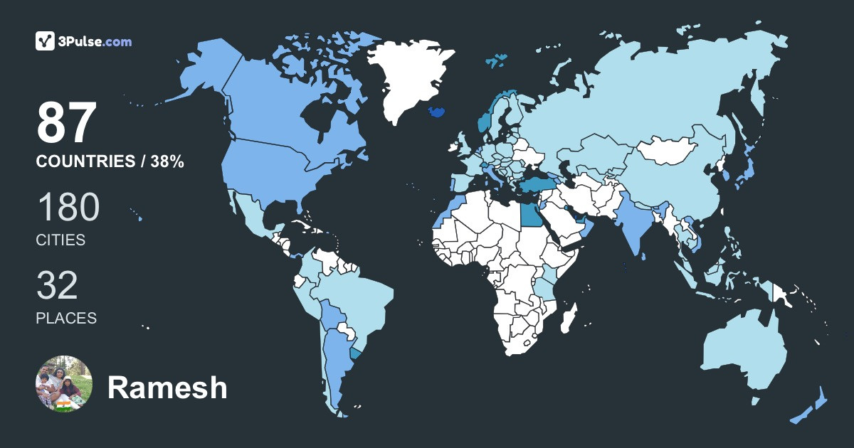 Ramesh Pasupathi's Travel Map Image