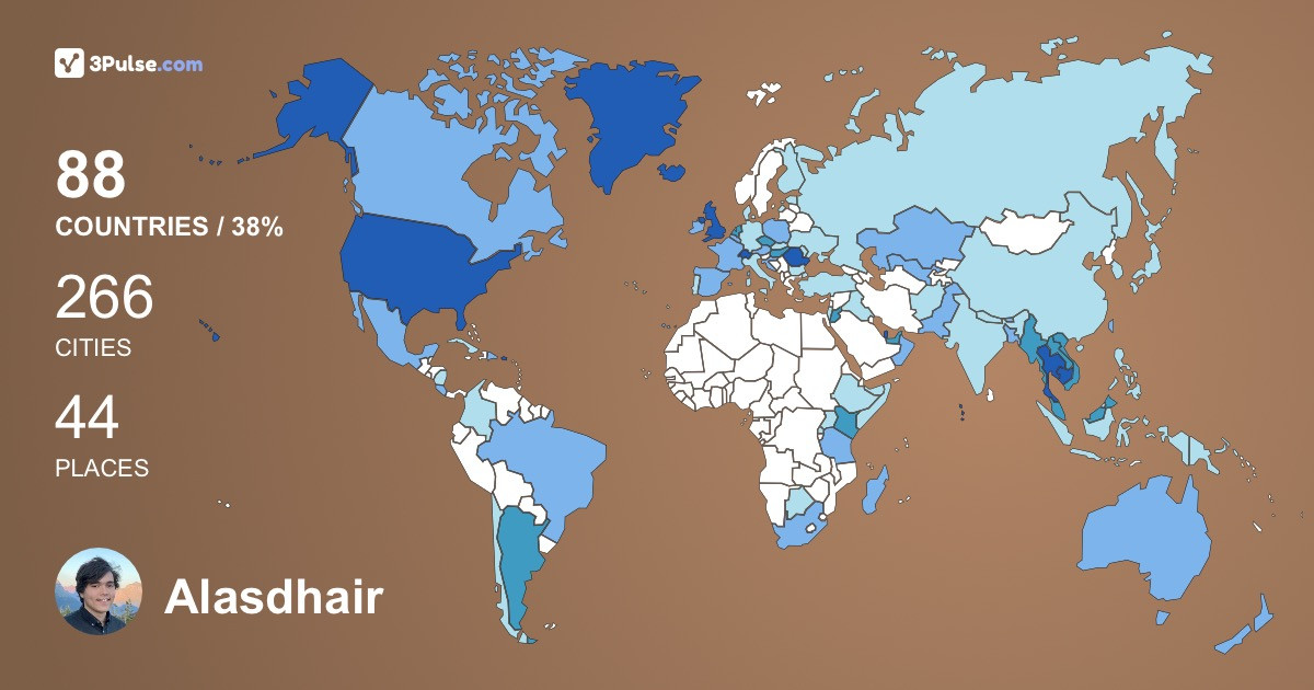 Alasdhair Doran's Travel Map Image