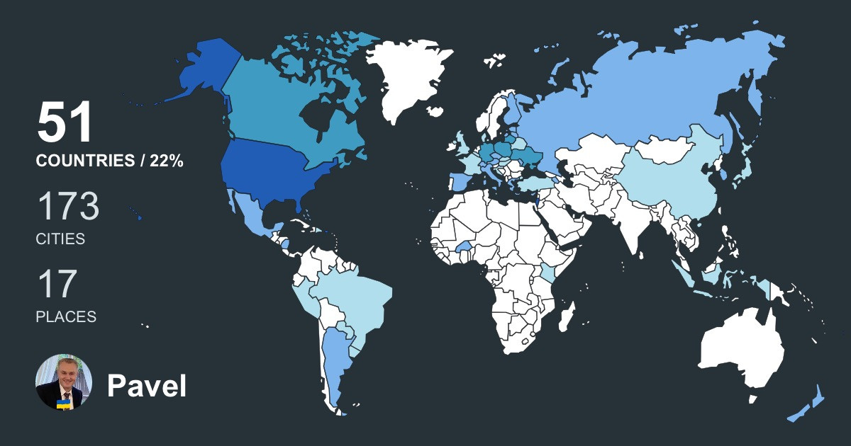 Изображение Карты путешествий Pavel Bondaruk