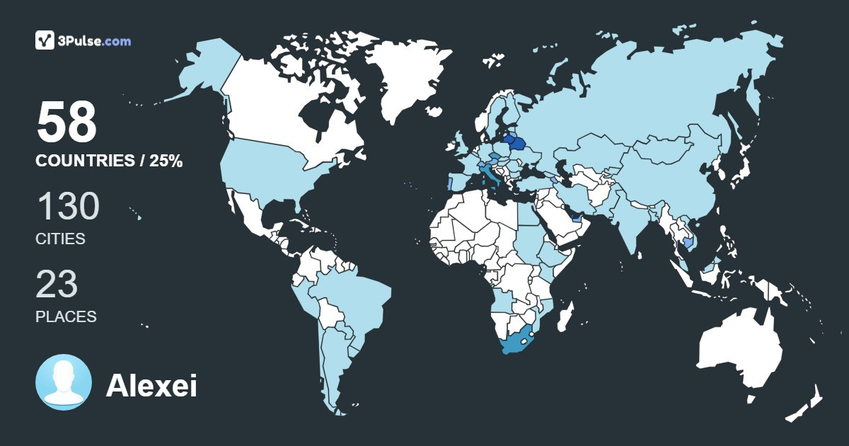 Изображение Карты путешествий Alexei Lesnoi