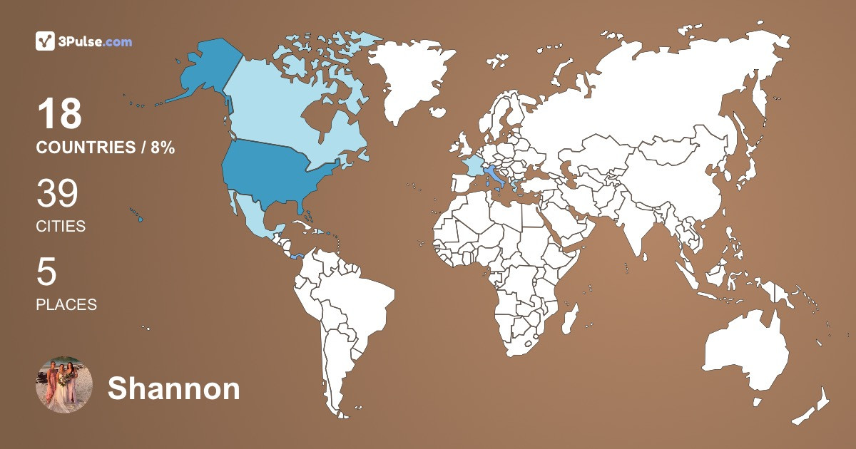 Shannon Deissig's Travel Map Image