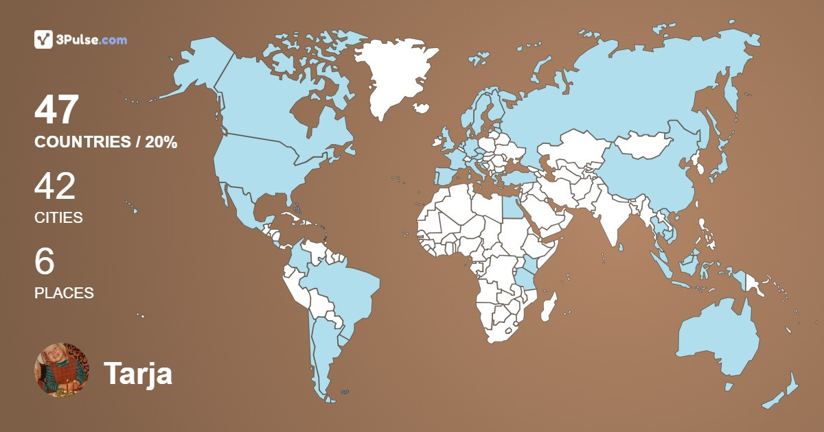 Tarja Tervonen's Travel Map Image