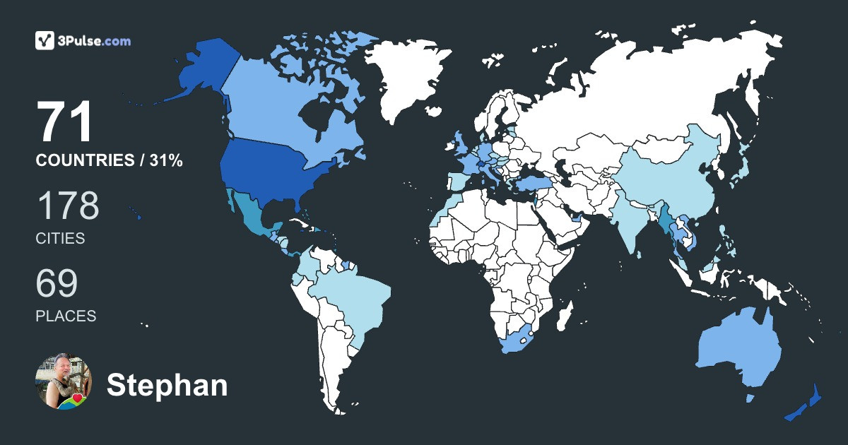 Stephan Atlee's Travel Map Image
