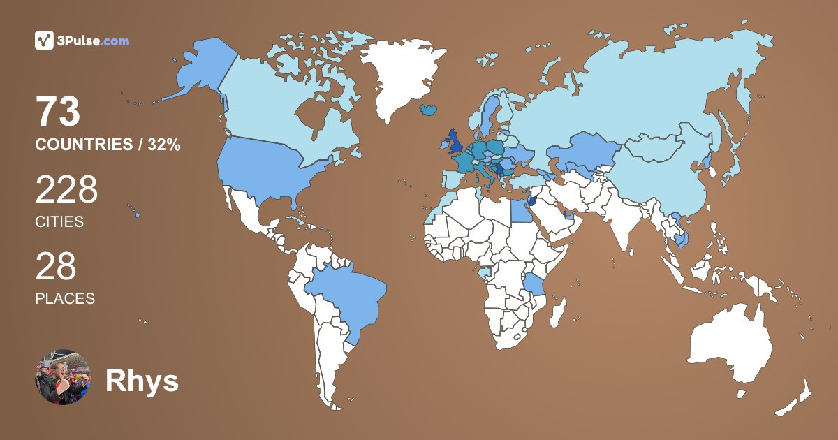 Изображение Карты путешествий Rhys Hartley