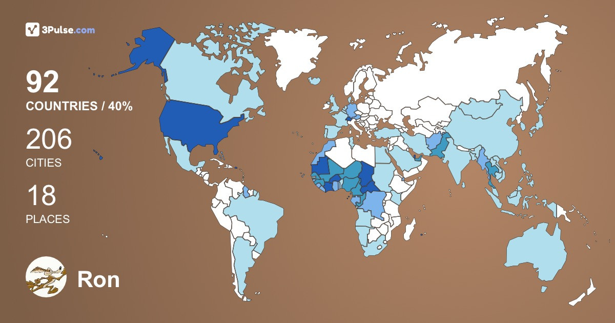 Ron Brickerd's Travel Map Image